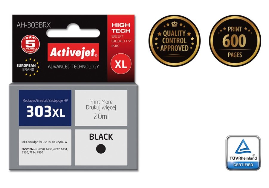 Activejet AH-303BRX blk (erstatning HP 303XL T6N04AE; Premium; 20 ml; sort) #2