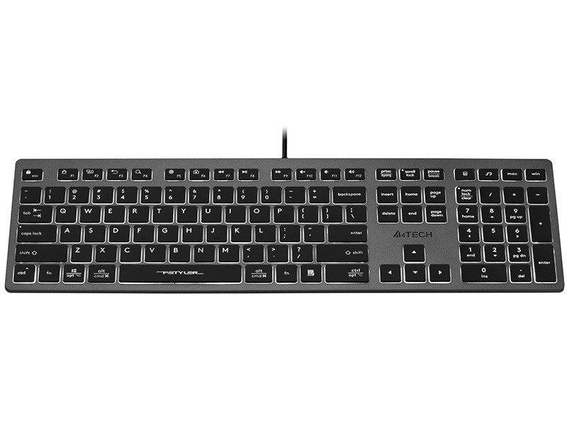 A4Tech FSTYLER FX60H (White Backlit) tastatur USB QWERTY Sort, Gr #2