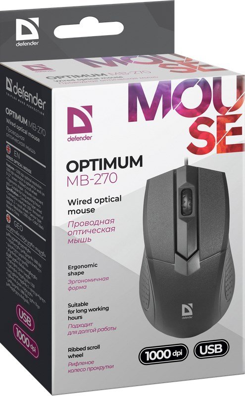 Optisk mus Defender Optimum MB-270 Sort 1000 dpi (1000 dpi) #1