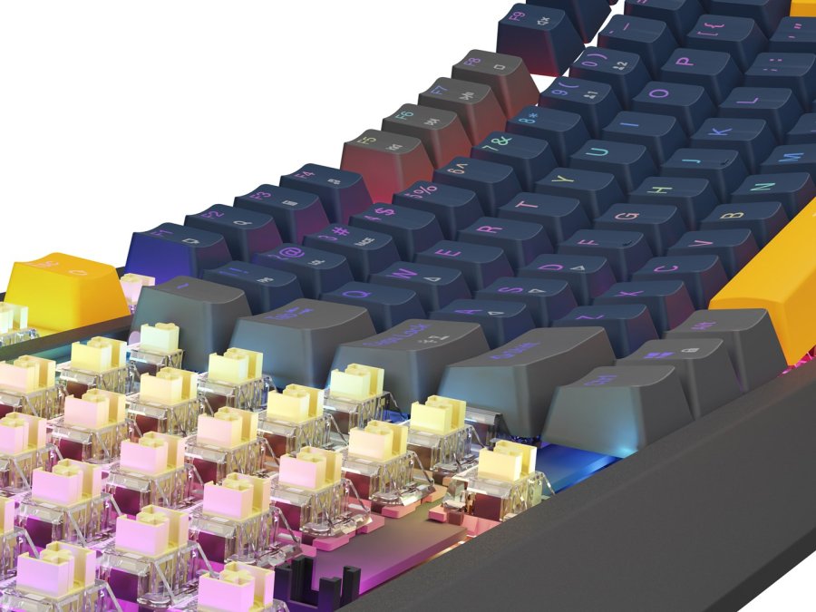 GENESIS THOR 230 TKL tastatur Spil USB + RF Wireless + Bluetooth QWERTY Sort, Bl, Gr, Orange #6