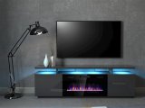 RTV EVA-skab med elektrisk pejs 180x40x52 cm grafit/blank grafit #4