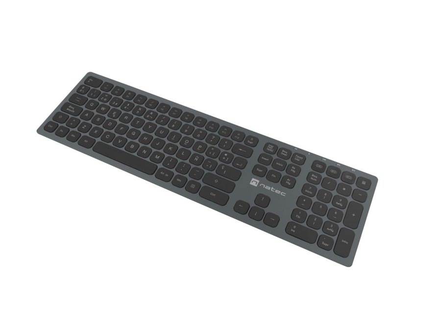 NATEC NKL-1830 tastatur Universel RF trdls + Bluetooth QWERTY Spansk Sort, Gr #3