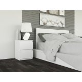 Topeshop M2 BIEL sengelampe & sengebord 2 skuffe(r) Hvid #3