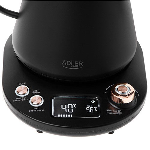 Adler AD 1349 El-kedel med lang tud 1,0L Sort #11