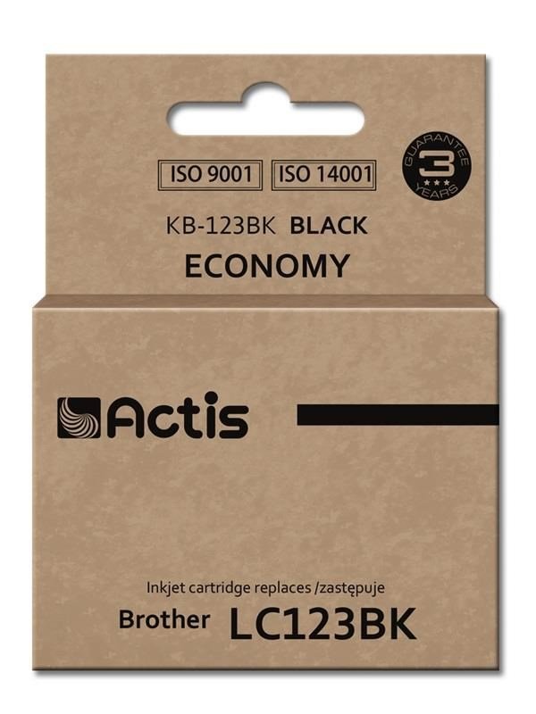 Actis KB-123Bk Blk (erstatning Brother LC123BK/LC121BK; Standard; 15 ml; sort) #1
