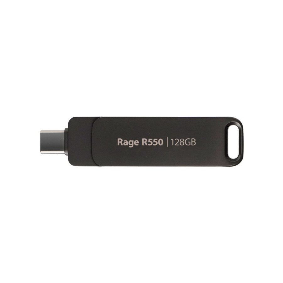 Flashdrive PATRIOT Rage R550 128GB 100 MB/S USB A+C Drejeligt design (PE128GR550DSAD) Sort #3