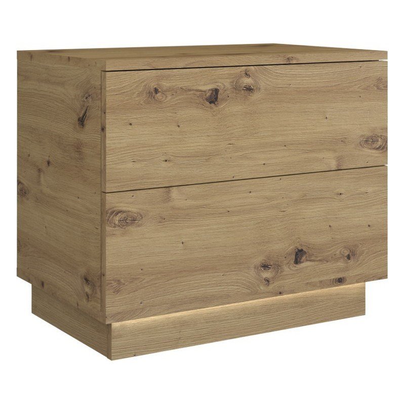 Topeshop S2 ARTISAN sengelampe & sengebord 2 skuffe(r) Egetr #1