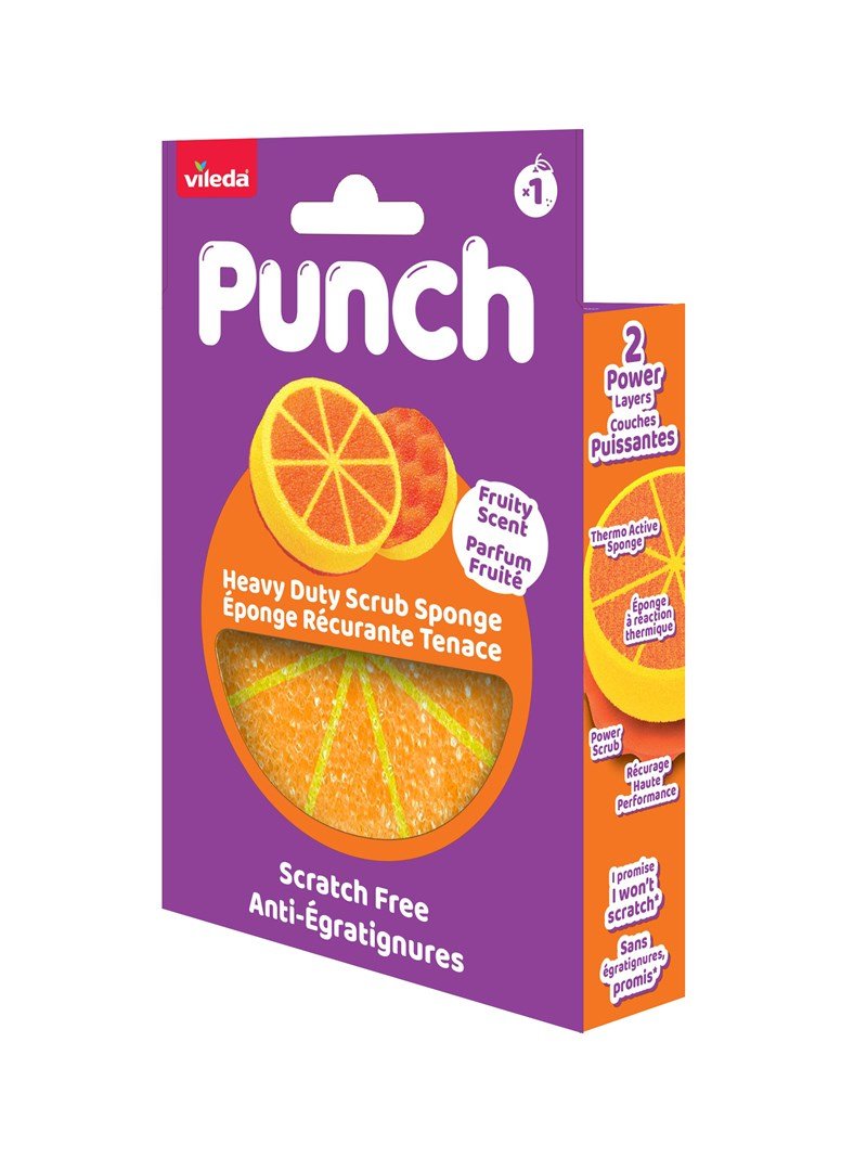 Vileda Punch skuresvamp, kraftig, orange, 1 stk. #3