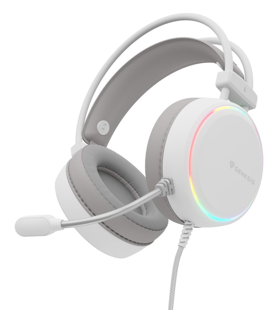 SUCHAWKI NAUSZNE GENESIS NEON 613 G2 RGB Z MIKROFONEM PODWIETLENIE BIAE #6