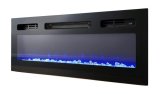 RTV EVA-skab med elektrisk pejs 180x40x52 cm sort/blank sort #7