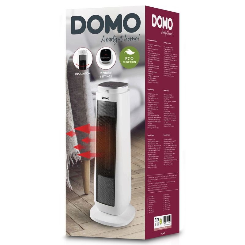 Domo DO7347H varmeapparat Indendrs Sort, Hvid 2000 W Husholdning trnventilator #4