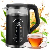 GreenBlue tr�dl�s elkedel, 1,7 l, vandbeholder i glas, letl�seligt display, temperaturvalg, 2200 W, GB670 B #1