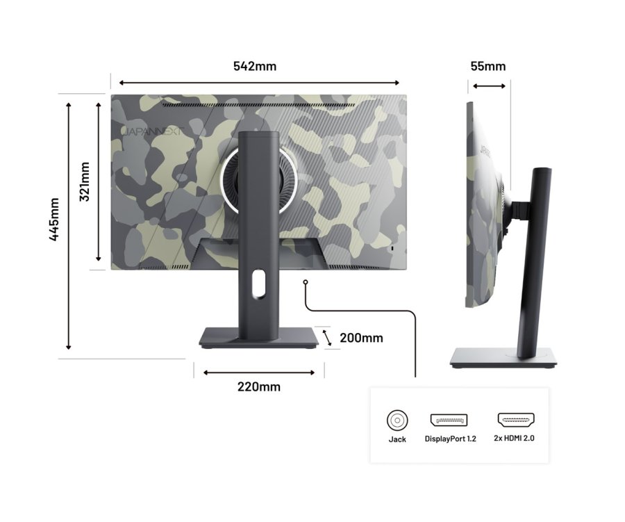 JAPANNEXT JN-IPS238FHD200F-HSP-CAMO computersk�rm 61 cm (24
