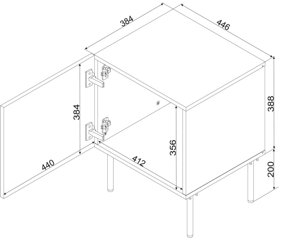 Cama Sengebord 2 stk ISLA 44,5x40x59 sort mat #4