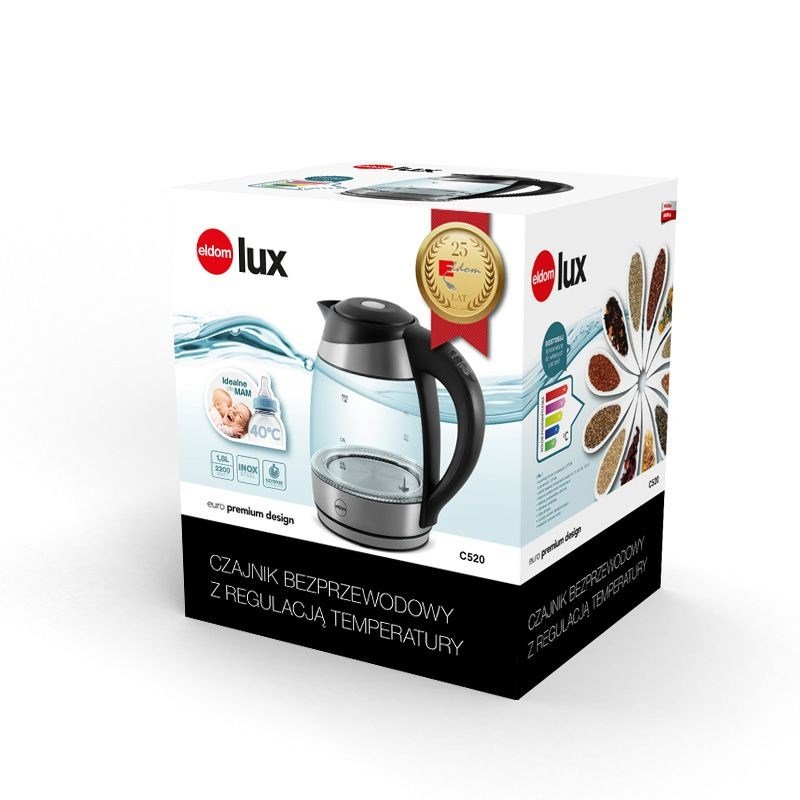 C520 ELDOM, LUX-kedel, kapacitet 1,7 l, kontrolpanel for vandtemperatur, 2200 W #13