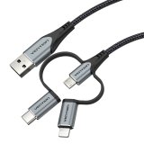 Vention CQJHF kabel til mobiltelefon Gr� 1 m USB A Lightning + micro-USB B + USB C #4