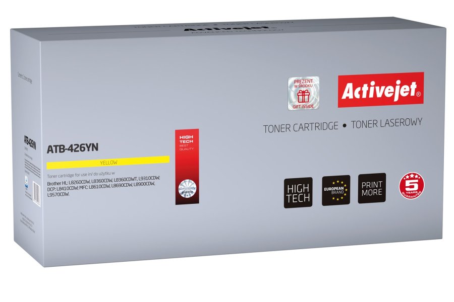 Activejet tonerkassette ATB-426YN (erstatning Brother TN-426Y; Supreme; 6500 sider; gul) #1