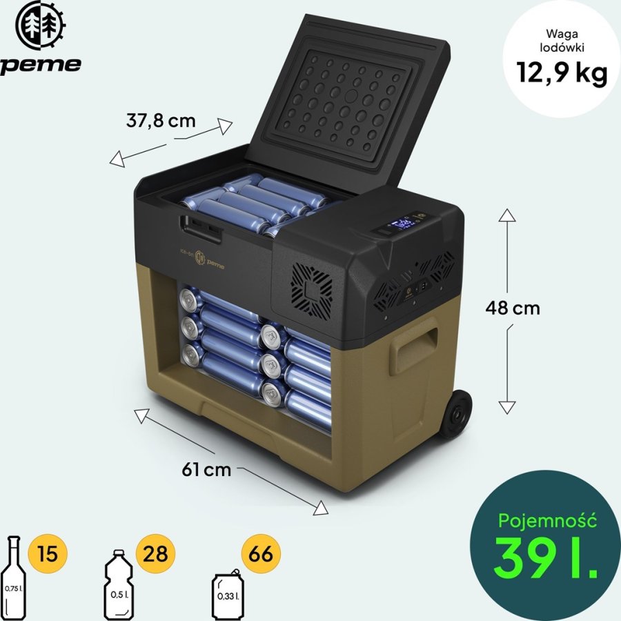 Peme Expedition 39 L k�leboks Elektrisk Brun #12