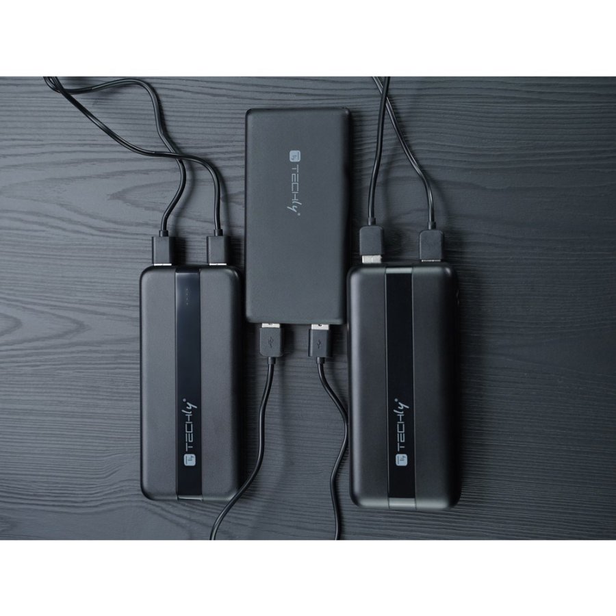 Techly I-CHARGE-10000 powerbank Lithium polymer (LiPo) 10000 mAh Sort #17
