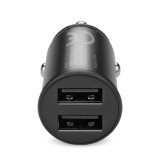 Car charger 2 X USB 12W black + cable USB-C 1m #3