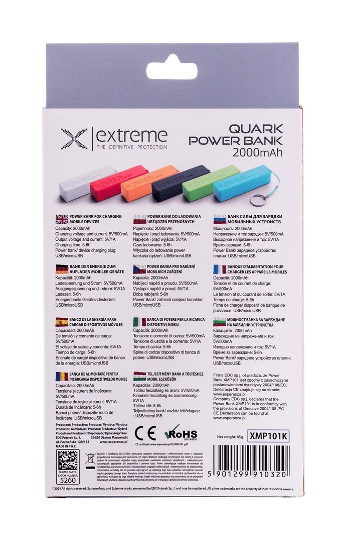 Esperanza Quark 2000 mAh Sort #9