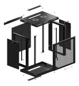 Lanberg WF01-6412-23B stativ 12U Vgmonteret stativ Sort #15