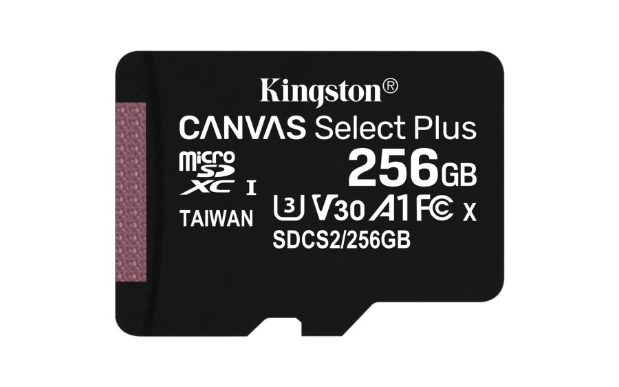 Kingston Technology 256 GB micSDXC Canvas Select Plus 100R A1 C10-kort + ADP #7
