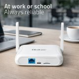 Qoltec 56980 Hjem og rejse 4G LTE-router med Wi-Fi 6 | AX300 | 2,4 GHz | Dobbelt antenne | USB-C | Micro SIM #10