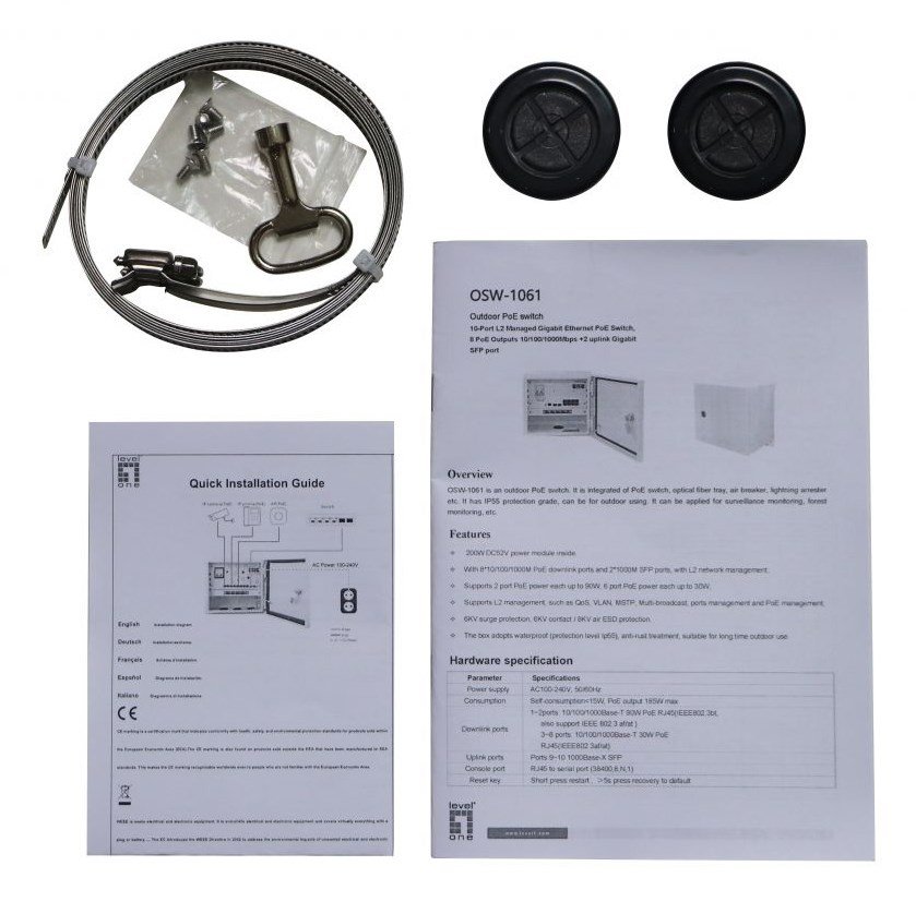 LevelOne OSW-1061 netv�rksswitch Administreret L2 2.5G Ethernet (100/1000/2500) Str�m over Ethernet (PoE) Sort #4