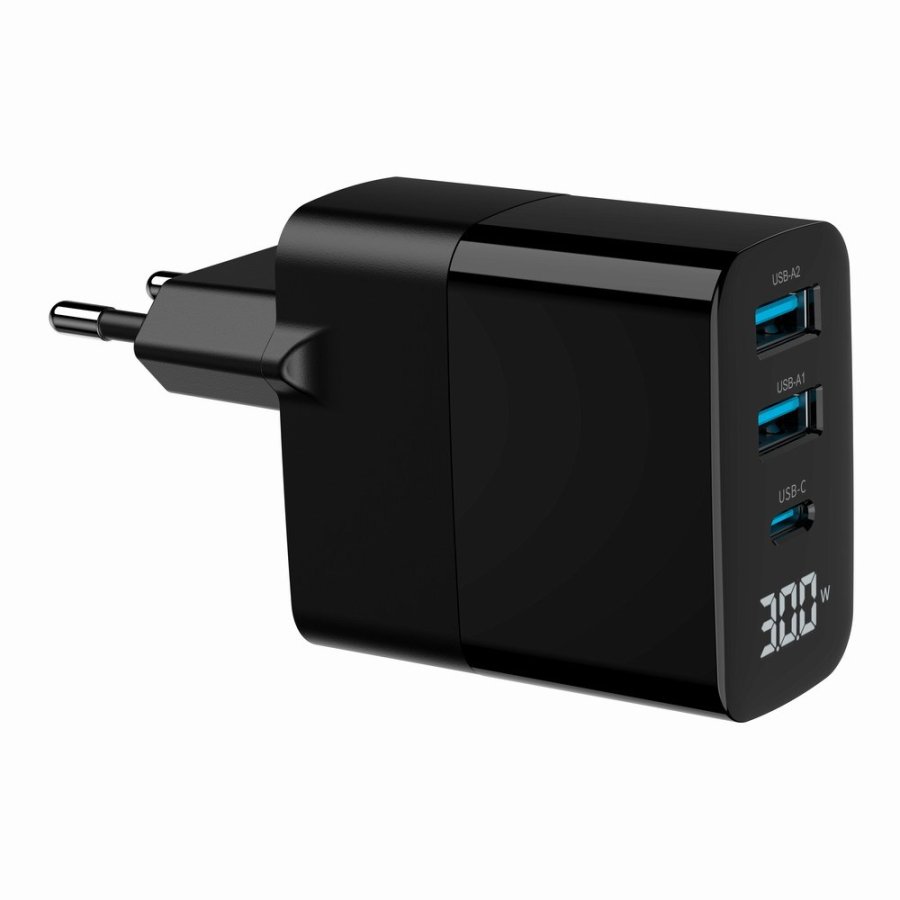 Gembird TA-UC-PDQC30LCD-BK-02 oplader til mobil enhed Universel Sort Vekselstrm Hurtig opladning Indendrs #2