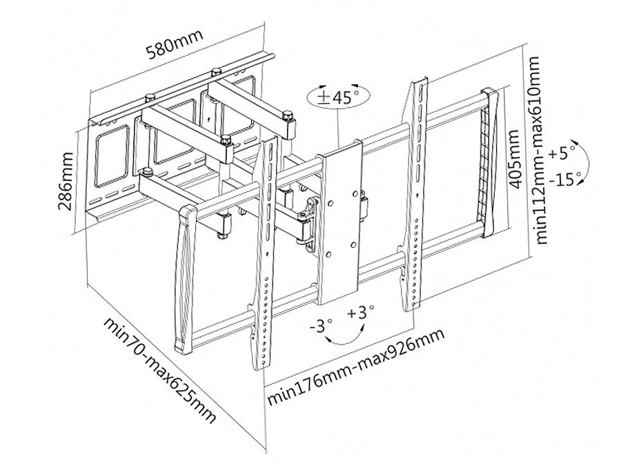 Maclean MC-679 Wall LED / PLASMA / LCD TV bracket - max. 80kg #5