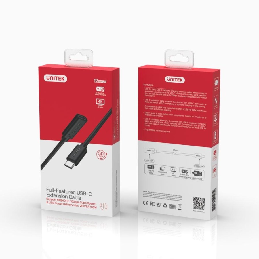 UNITEK C14086BK USB-kabel USB 3.2 Gen 2 (3.1 Gen 2) 0,5 m USB C Sort #4
