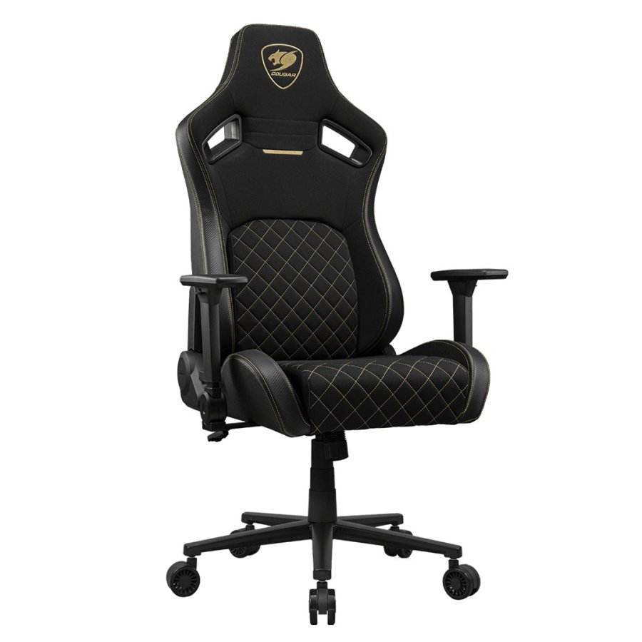 COUGAR CGR-DFF-GLB PC gamingstol Polstret vatteret s�de Sort, Guld #3