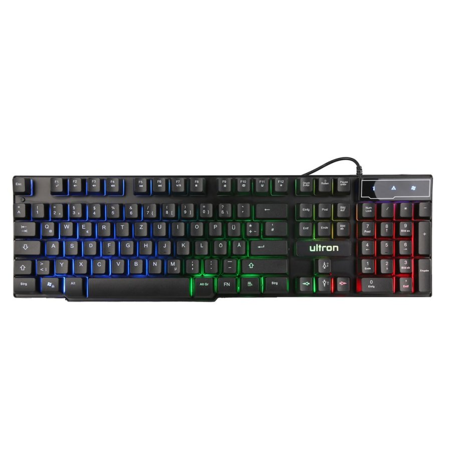 Ultron HAWK Gaming Set tastatur Mus inkluderet Spil QWERTZ Tysk Sort, R�d, Hvid #2