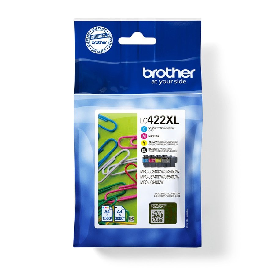 Brother LC422XLVAL blkpatron 4 stk Original Sort, Bl, Magenta, Gul #1