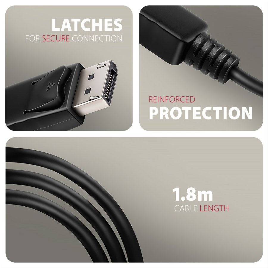 Axagon RVD-HI20C2 videokabel adapter 1,8 m DisplayPort HDMI Sort #4