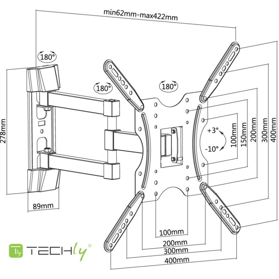 Techly ICA-PLB 136E tv-beslag 139,7 cm (55