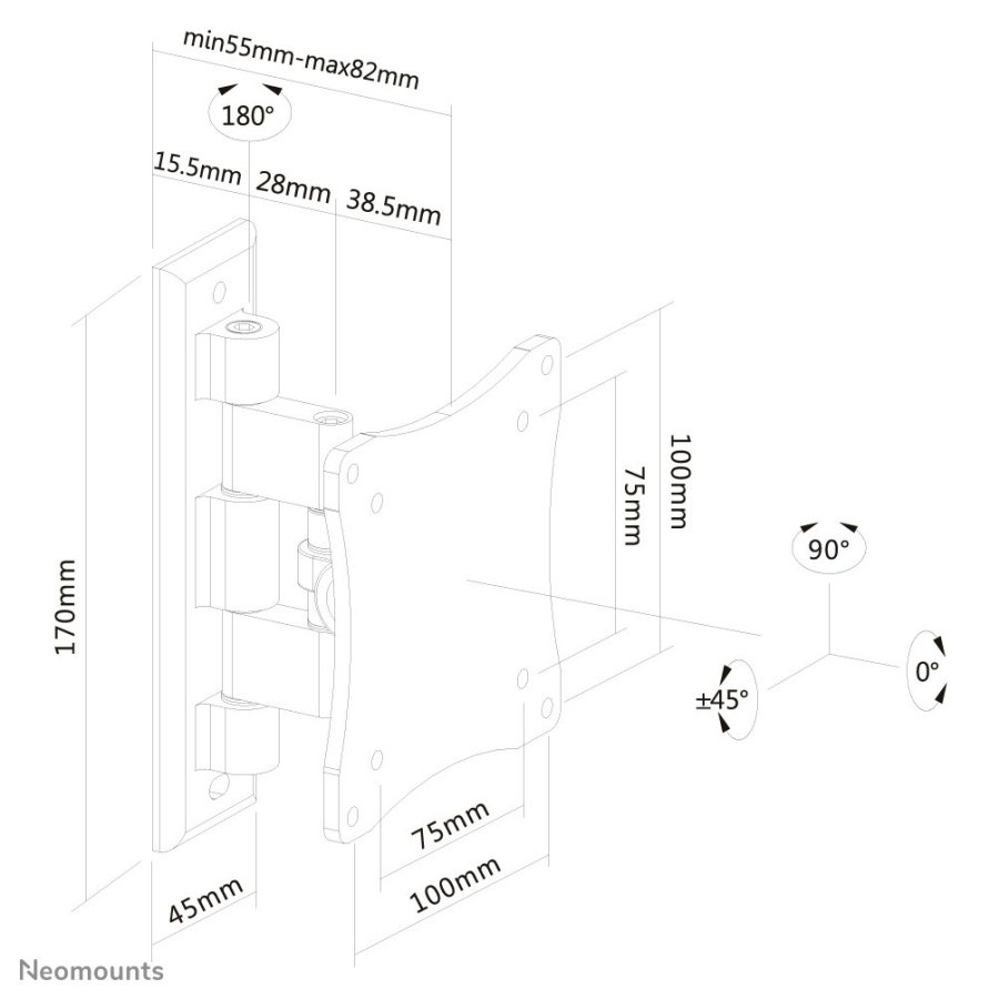 Neomounts FPMA-W810 tv-beslag 68,6 cm (27