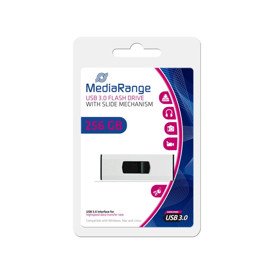MediaRange MR919 USB-n�gle 256 GB USB Type-A 3.2 Gen 1 (3.1 Gen 1) Sort, S�lv #2