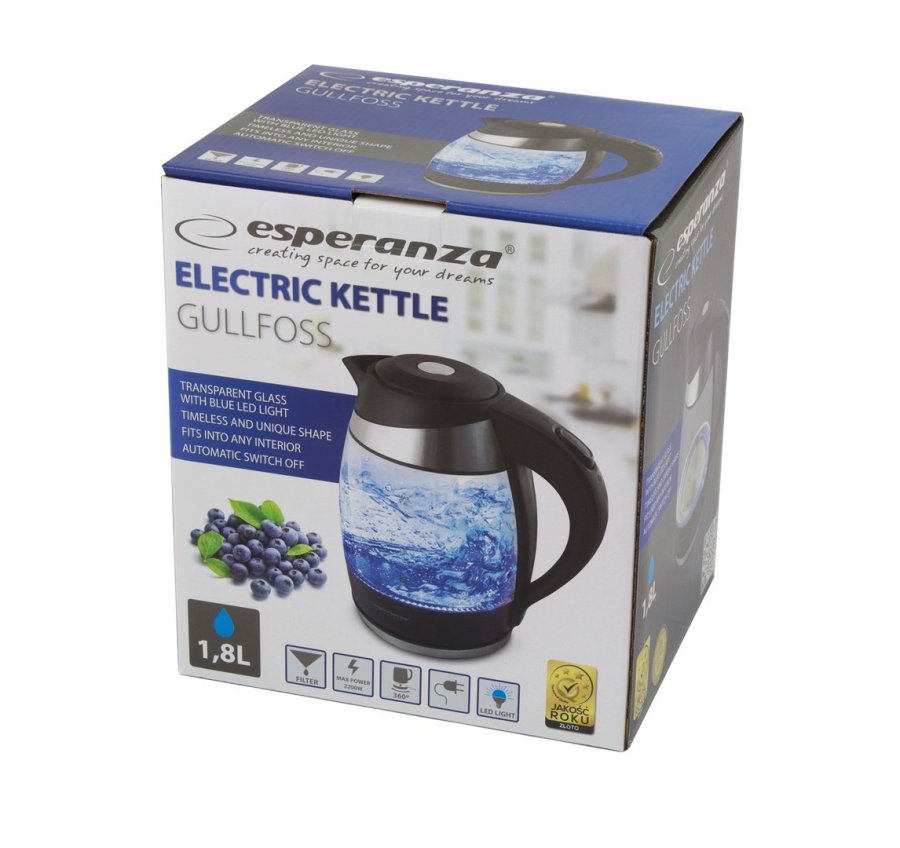 Esperanza EKK009 elkedel 1,8 L Sort, Flerfarvet 2200 W #5