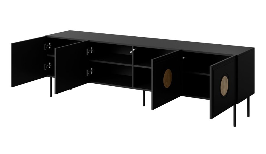 RTV-skab PALAZZO 200x42x60 sort + egetr craft #2