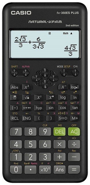 CASIO VIDENSKABELIG LOMMEREGNER FX-350ESPLUS-2 SORT, 12-CIFRET DISPLAY #1