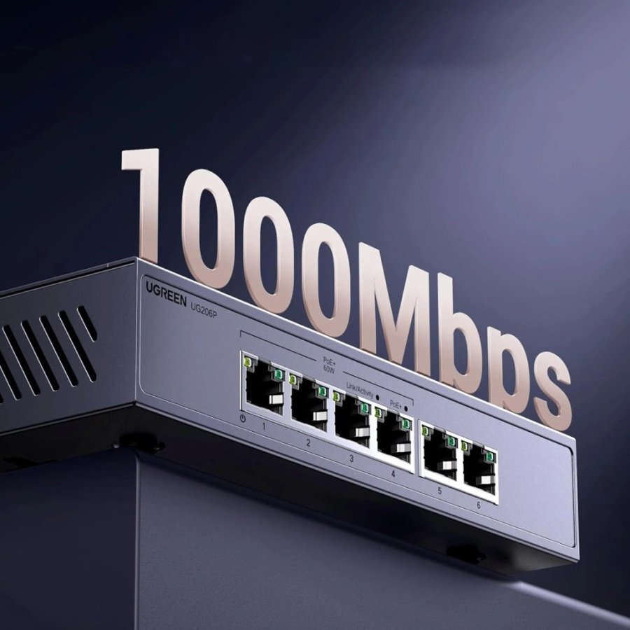 Ugreen ethernet-switch 6 porte 1 Gb/s med PoE - gr� #3