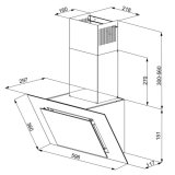 Vertical Eco Duo Glass Vghngt skorstensemhtte Sort #19