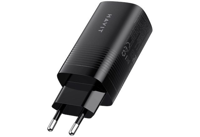 Havit UC20 - GaN 65 W rejseoplader med tre porte, sort #5