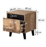 NORD sengebord 2 stk. 40x38x45 cm egetr wotan/anthracit #4