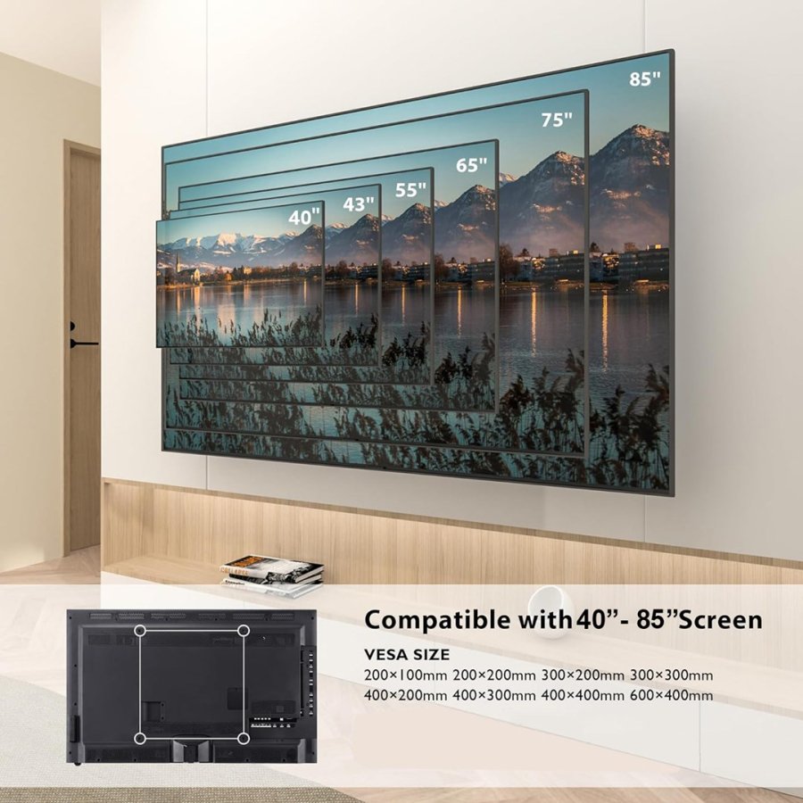 MACLEAN ULTRA FLAT WALL MOUNT FOR TV 40-85