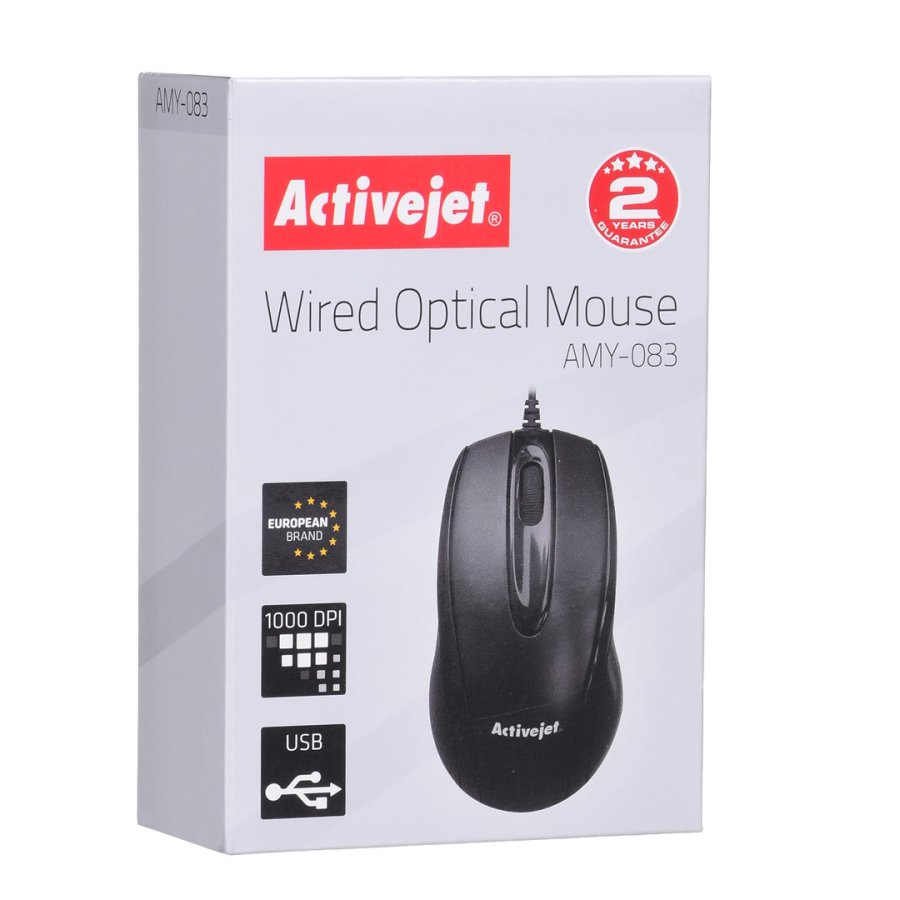 Activejet AMY-083 mus USB Type-A Optisk 1000 dpi Ambidextrous #4