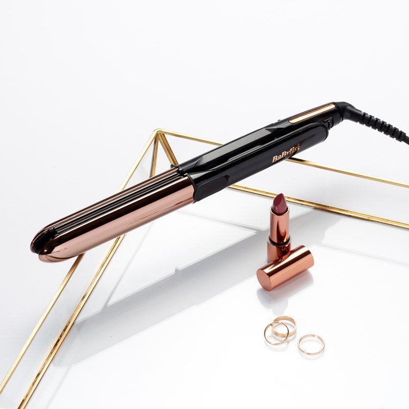 BaByliss Straight & Curl Brilliance Kr�llejern Varm Sort, Rose 3 m #5