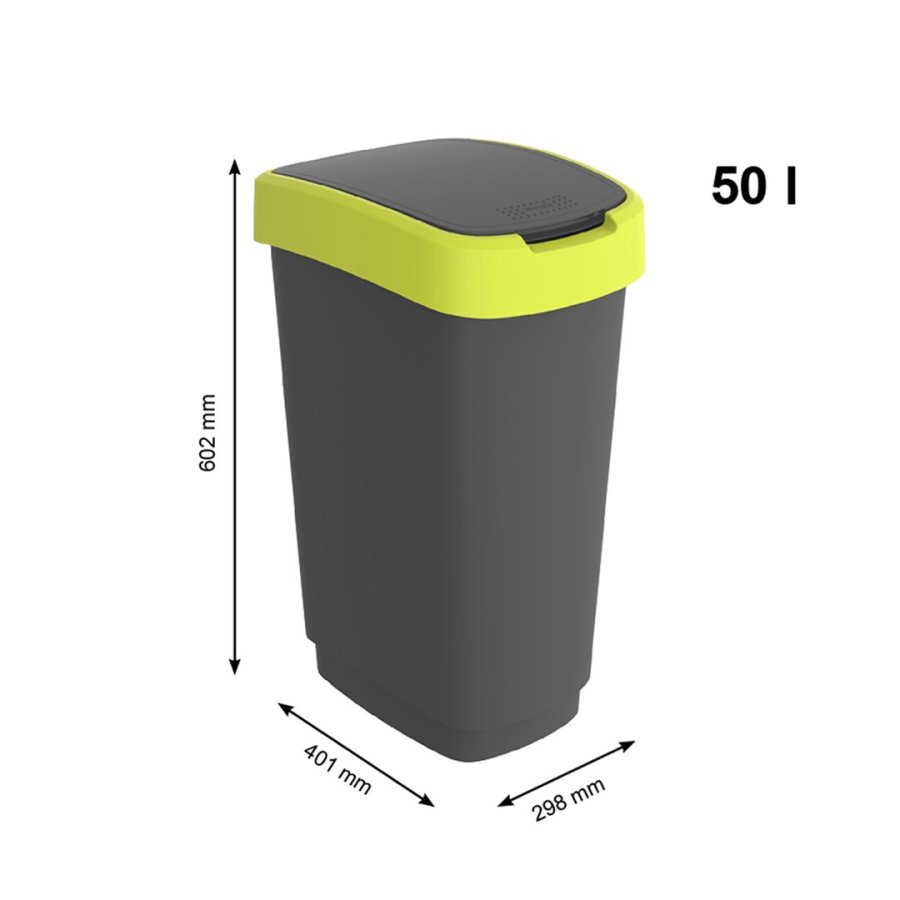 Skraldespand Rotho Twist Lime Plastik 50 L #4